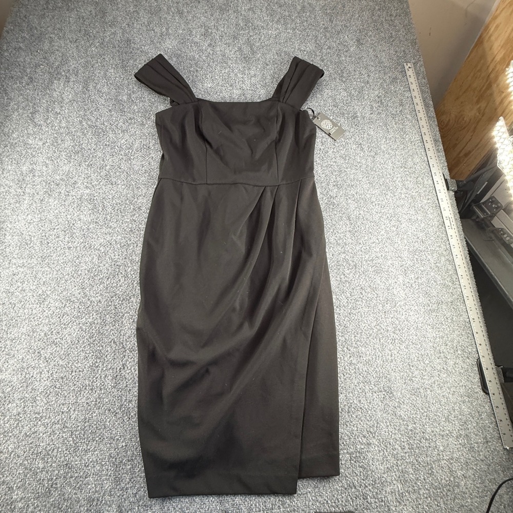 Vince Camuto Black Off-the-Shoulder Sheath Dress VC8M8515 Size 14